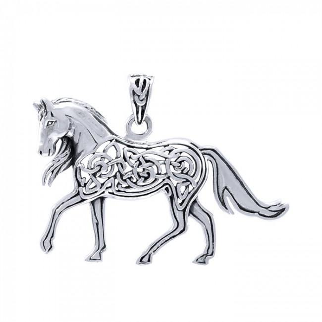 Brigid Ashwood Stable Celtic Horse Sterling Silver Pendant TPD3994