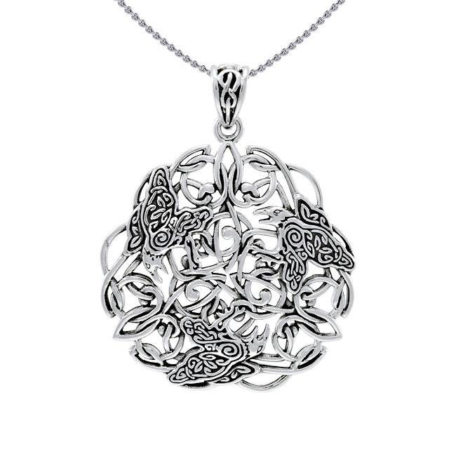 Brigid Ashwood Celtic Raven Sterling Silver Pendant TPD4001
