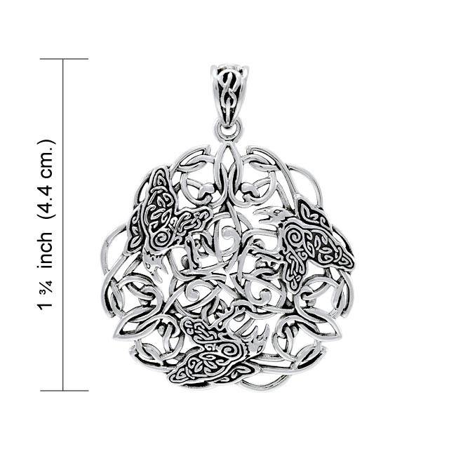 Brigid Ashwood Celtic Raven Sterling Silver Pendant TPD4001