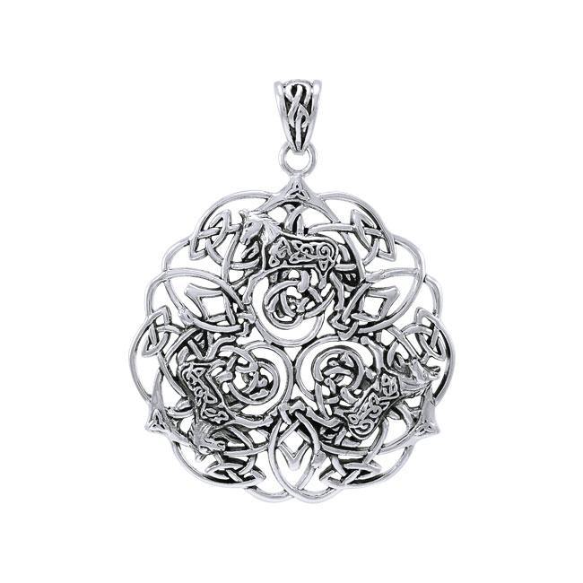Brigid Ashwood Celtic Horses Sterling Silver Pendant TPD4003