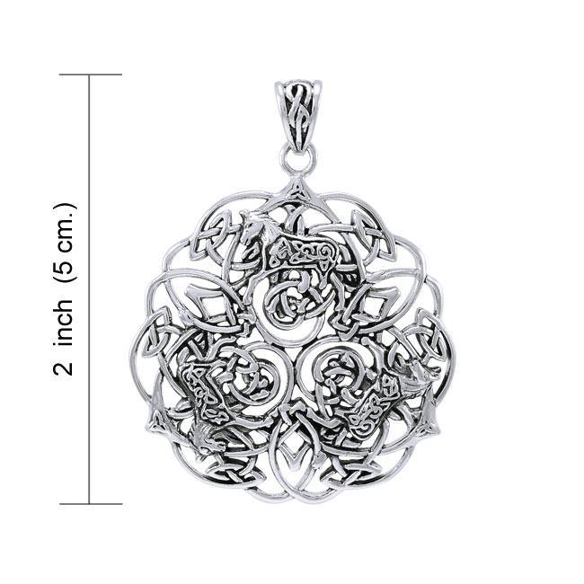 Brigid Ashwood Celtic Horses Sterling Silver Pendant TPD4003