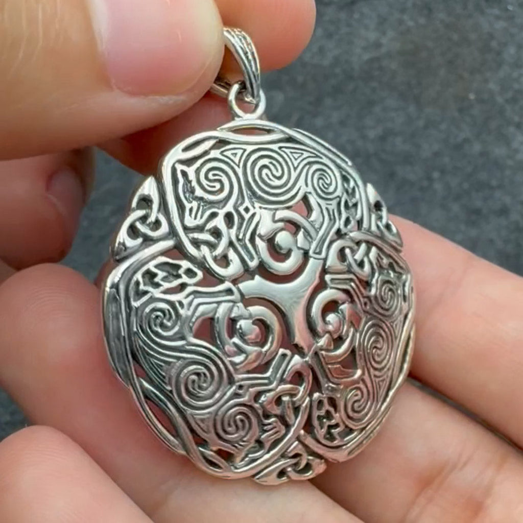 Brigid Ashwood Celtic Wolf Sterling Silver Pendant TPD4004