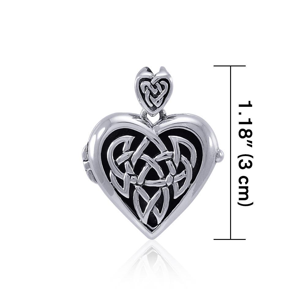 Celtic Heart Aroma Locket Sterling Silver Pendant TPD4129