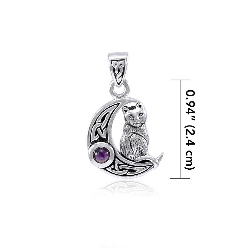 Celtic Moon Cat Pendant TPD4289