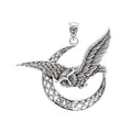 Owl with Celtic Crescent Moon Sterling Silver Pendant TPD4337