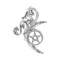 Green Man Celtic Moon with Five-Pointed Star Sterling Silver Pendant TPD4340