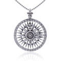 Celtic tradition in Fleur-de-Lis Sterling Silver Rose Compass Jewelry Pendant TPD4342