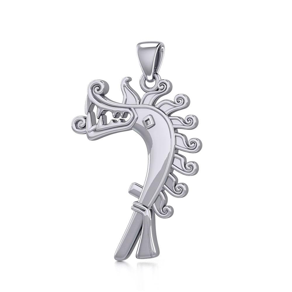 Viking Age Dragon of Birka Silver Pendant TPD4390