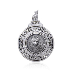 Celtic Wolf Medallion Pendant TPD4629 | Pendant | Wiccan Center