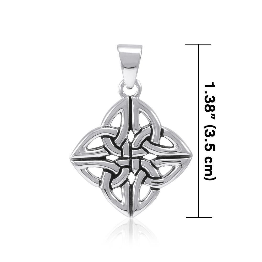 Celtic Trinity Quaternary Knot Sterling Silver Pendant TPD4636