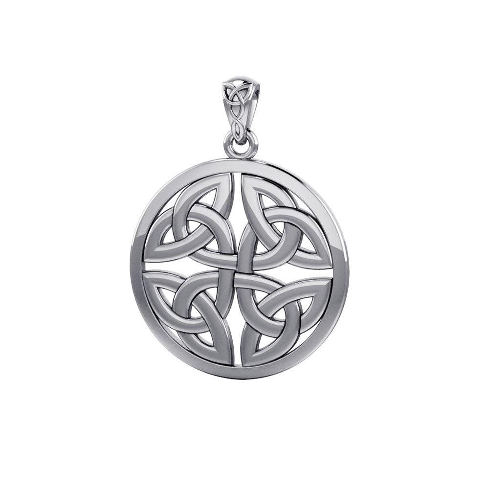 Celtic Trinity Quaternary Knot Sterling Silver Pendant TPD4637