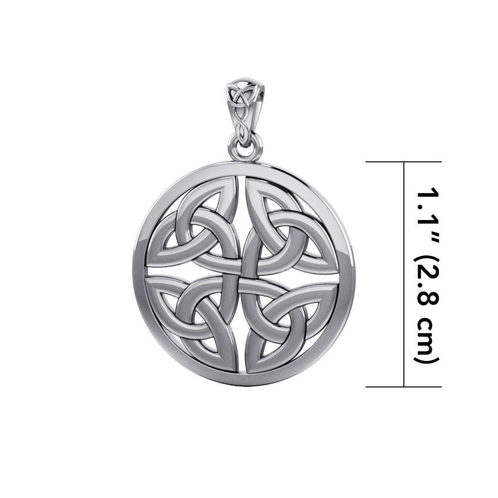 Celtic Trinity Quaternary Knot Sterling Silver Pendant TPD4637