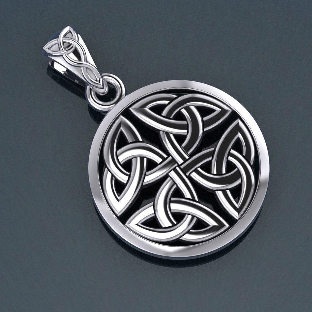 Celtic Trinity Quaternary Knot Sterling Silver Pendant TPD4637