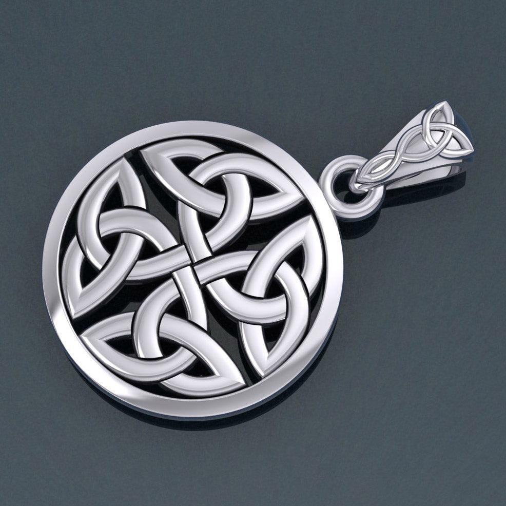 Celtic Trinity Quaternary Knot Sterling Silver Pendant TPD4637