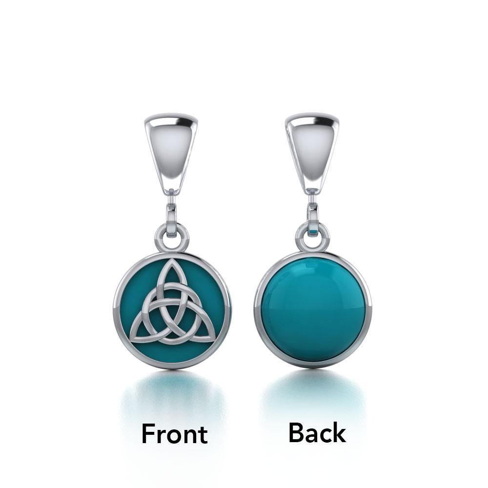 Celtic Triquetra Knot Sterling Silver Flip Pendant TPD476