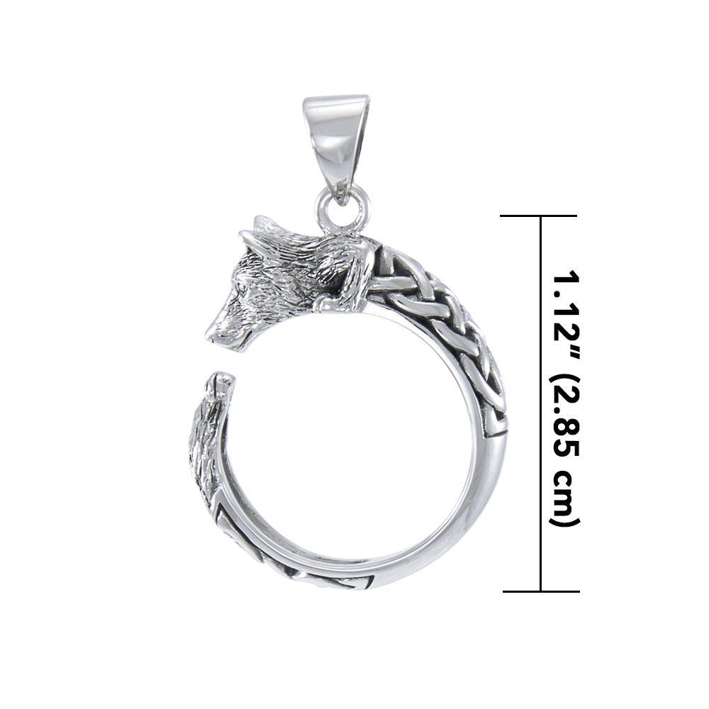 Sterling Silver Celtic Wolf Pendant TPD4851
