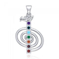 Cho Ku Rei Dragon Head Sterling Silver Pendant Chakra TPD4963 Reiki Healing Jewelry