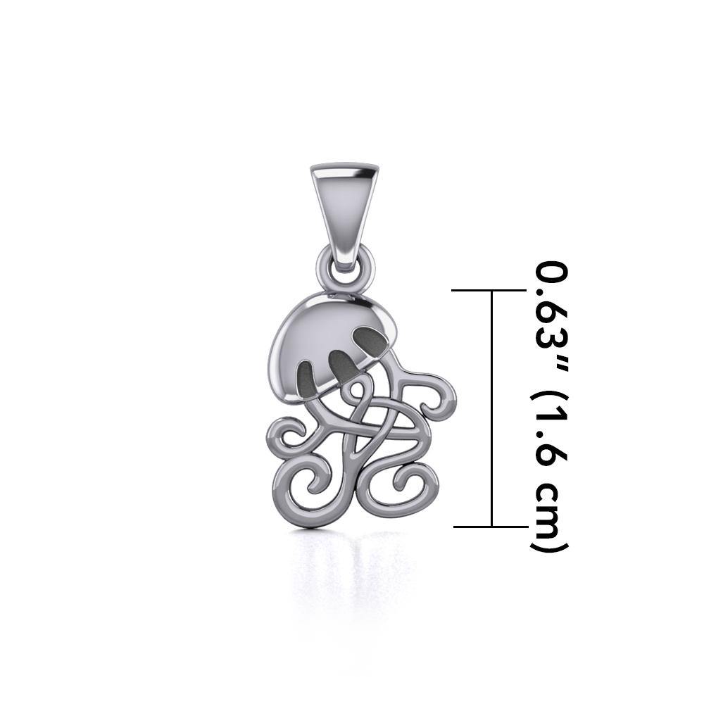 Jellyfish with Celtic Tail Silver Pendant TPD5206