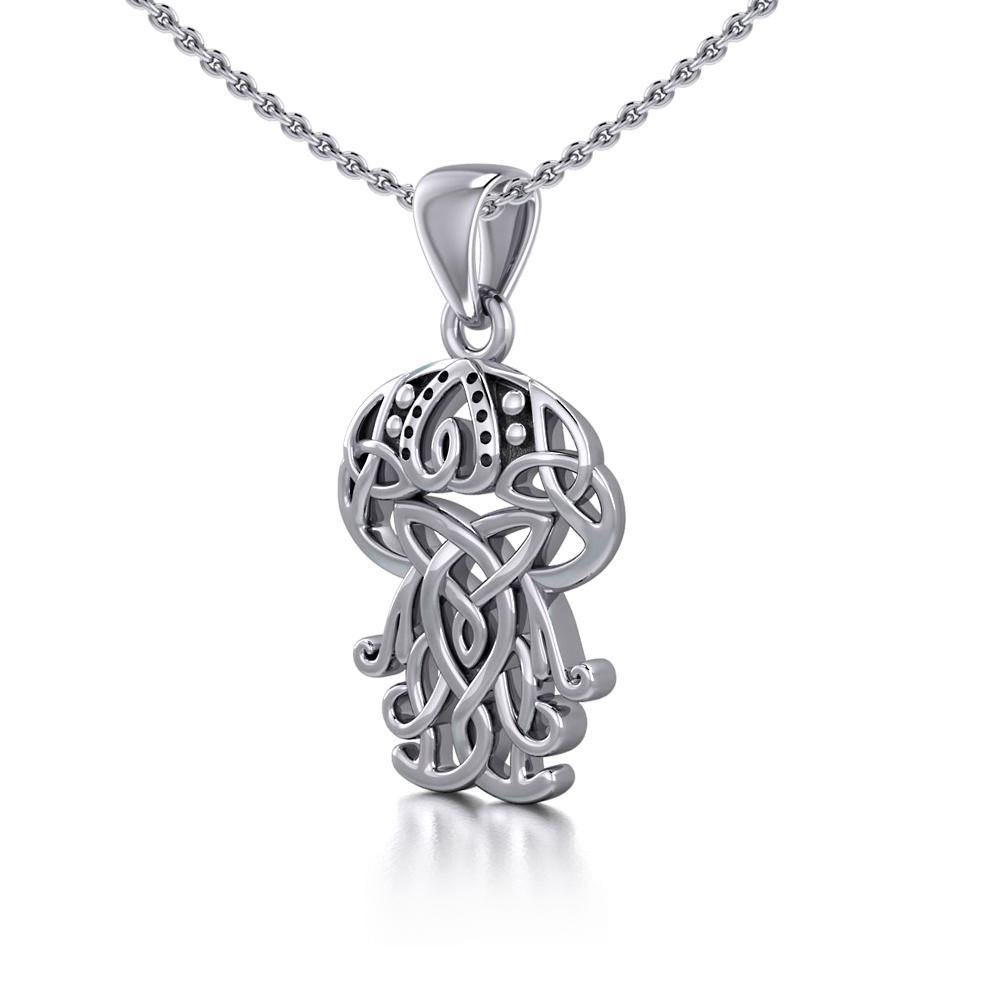 Celtic Inspired Jellyfish Silver Pendant TPD5208