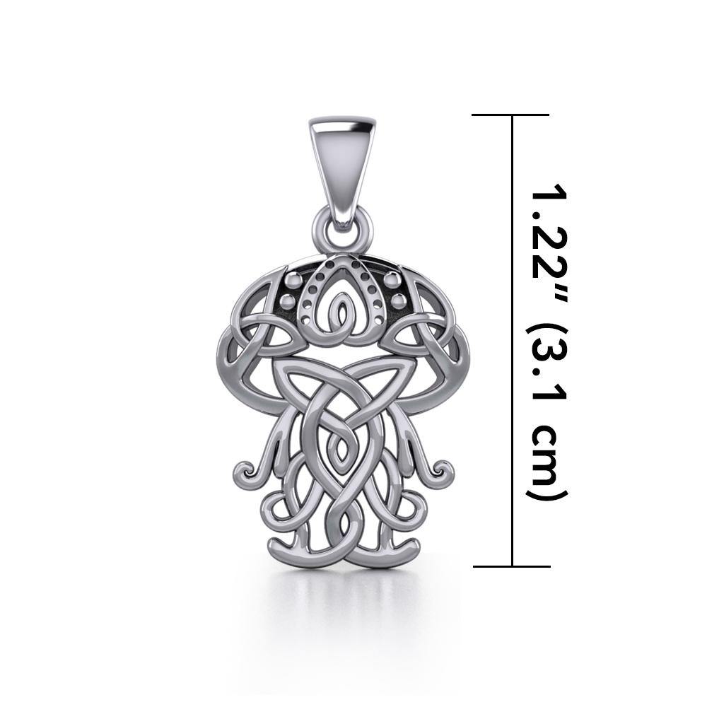 Celtic Inspired Jellyfish Silver Pendant TPD5208