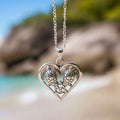 Sea Turtles with Celtic Triquetra in Heart Sterling Silver Pendant TPD5211