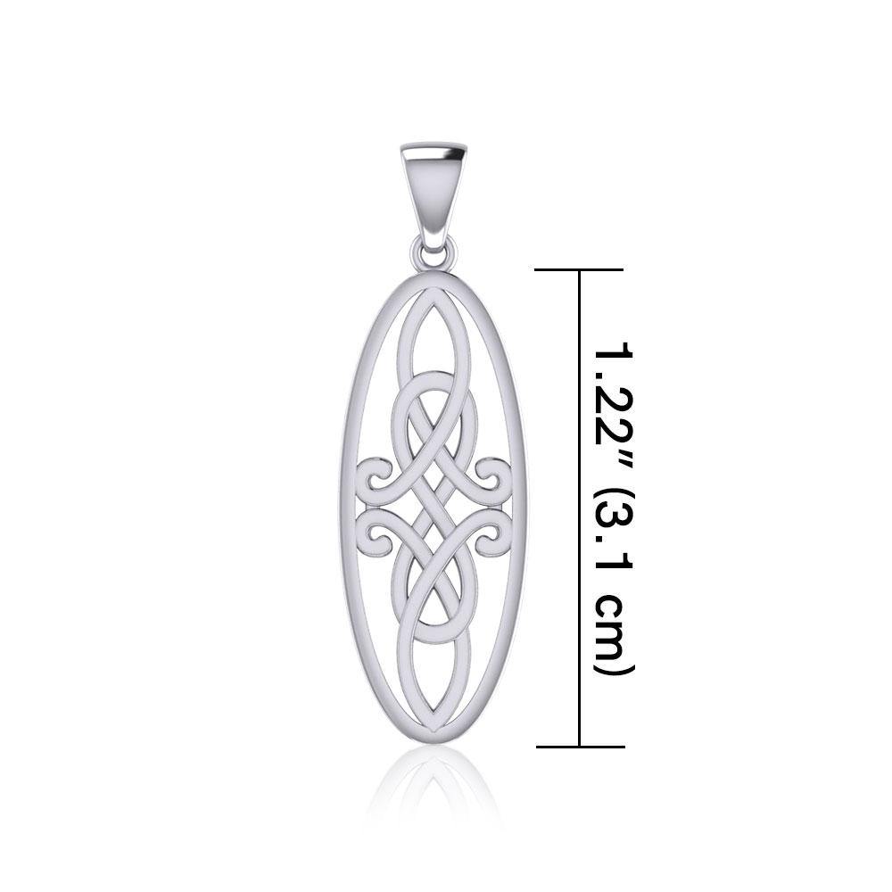 Celtic Woven Design in Oval Shape Silver Pendant TPD5233