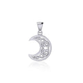 Celtic Crescent Moon Sterling Silver Pendant TPD5235