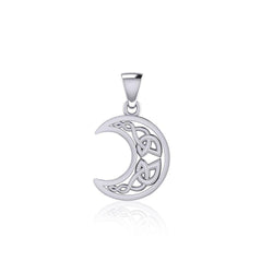 Celtic Crescent Moon Sterling Silver Pendant TPD5235 | Pendant | Wiccan Center