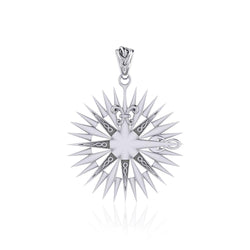 Wonderful Celtic Compass Rose Silver Pendant TPD5236 | Pendant | Wiccan Center