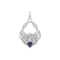 Celtic Knotwork Silver Pendant with Heart Gemstone TPD5292