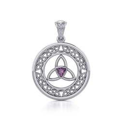 Celtic Trinity Knot Pendant with Gemstone TPD5296 | Pendant | Wiccan Center
