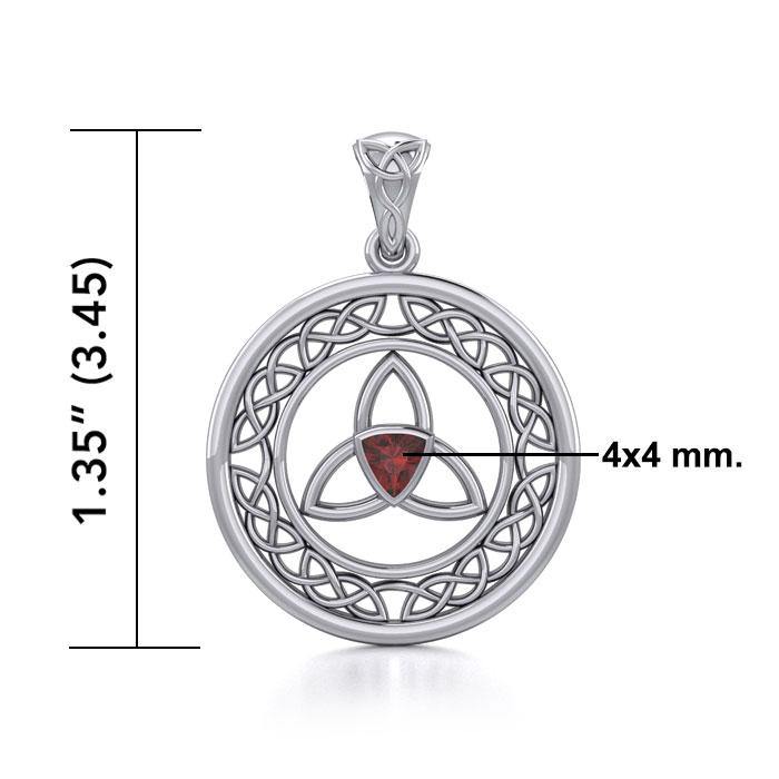 Celtic Trinity Knot Pendant with Gemstone TPD5296
