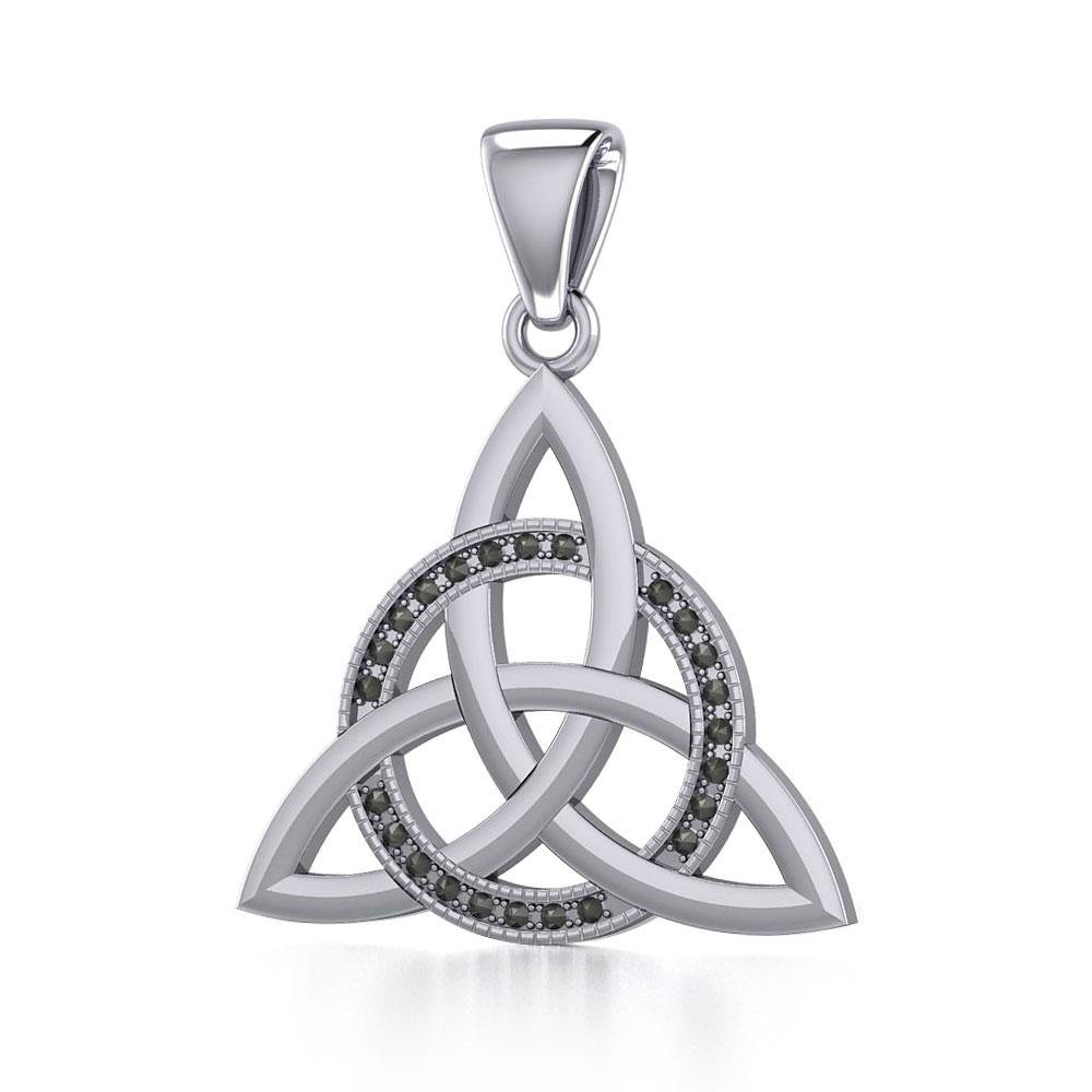 Celtic Triquetra Sterling Silver Pendant with Marcasite TPD5316