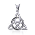Celtic Triquetra Sterling Silver Pendant with Marcasite TPD5316