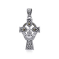Celtic Cross and Irish Claddagh Silver Pendant with Marcasite TPD5341