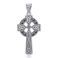 Celtic Cross Sterling Silver Pendant with Marcasite TPD5346