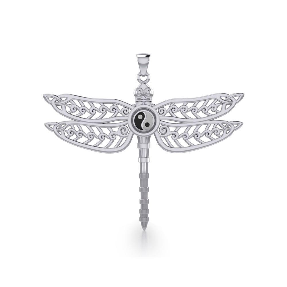 The Celtic Dragonfly with Yin Yang Symbol Sterling Silver Pendant TPD5387