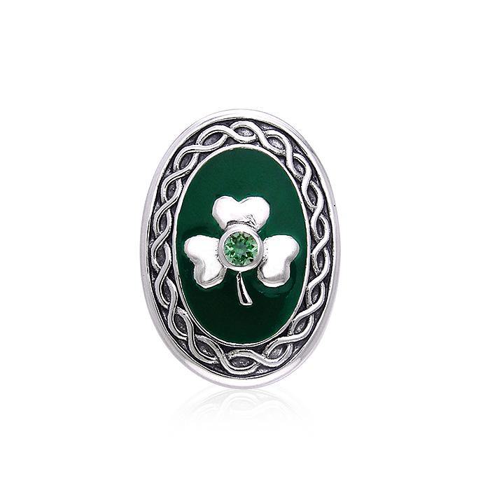 Celtic Knotwork Shamrock Sterling Silver Pendant TPD559
