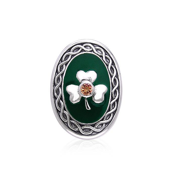 Celtic Knotwork Shamrock Sterling Silver Pendant TPD559