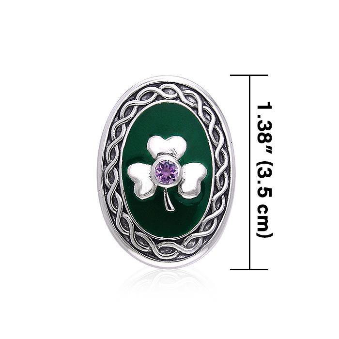 Celtic Knotwork Shamrock Sterling Silver Pendant TPD559