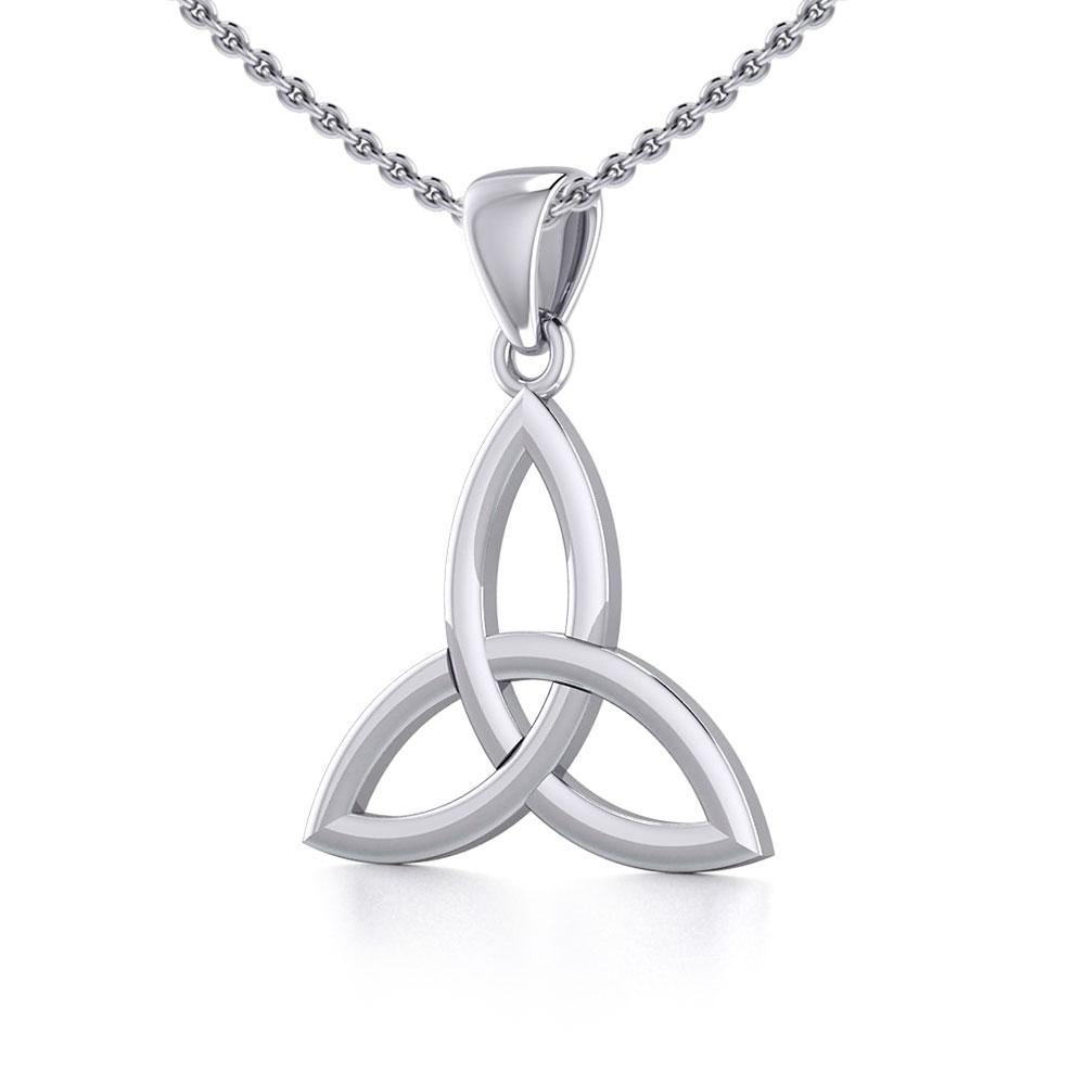 Celtic Trinity Knot Sterling Silver Pendant Medium Size TPD5606