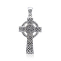 Celtic Cross double sided Sterling Silver Pendant TPD5608