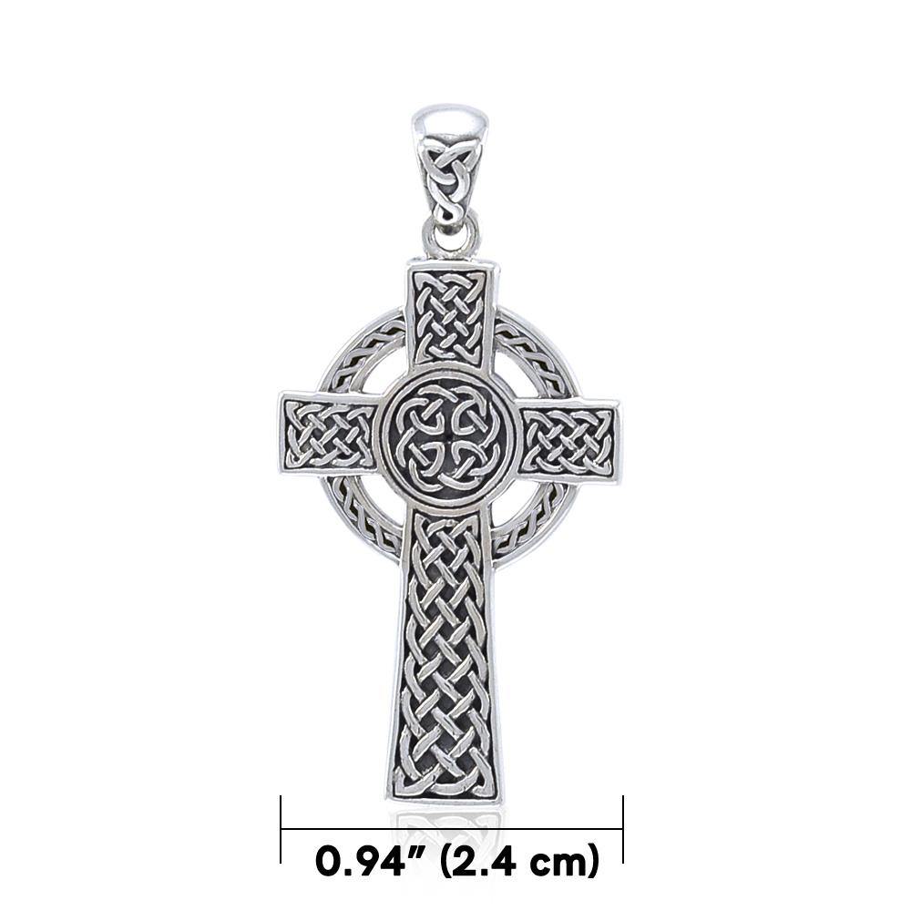 Celtic Cross double sided Sterling Silver Pendant TPD5608