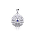 Crown Chakra with Recovery Stone Symbols Sterling Silver Pendant TPD5631