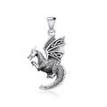Flying Dragon with Celtic Wing Sterling Silver Pendant TPD5641
