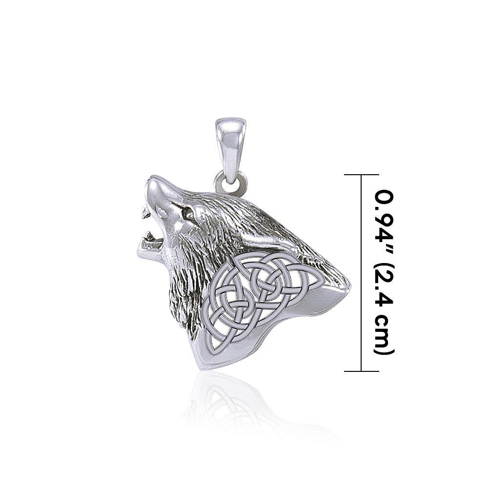Celtic Wolf Silver Pendant TPD5662