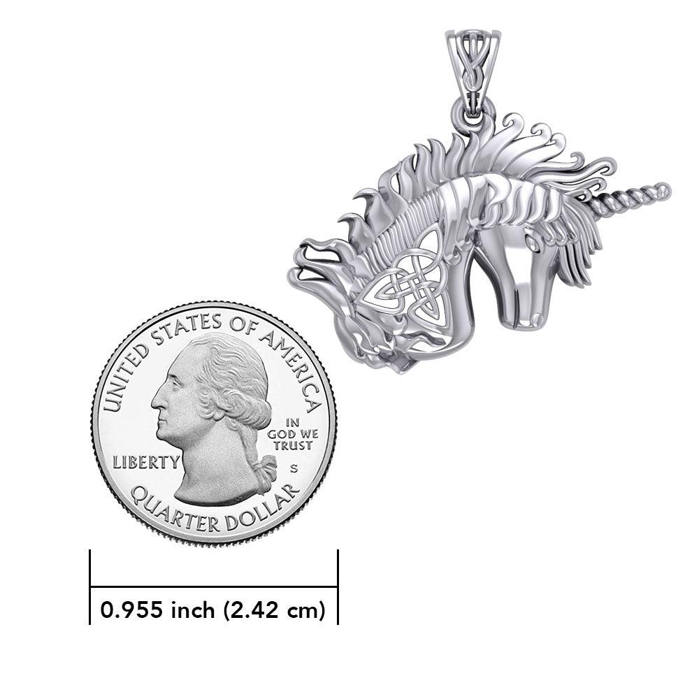 Celtic Unicorn Silver Pendant TPD5663