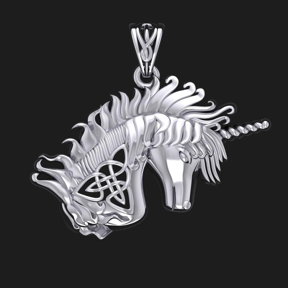 Celtic Unicorn Silver Pendant TPD5663
