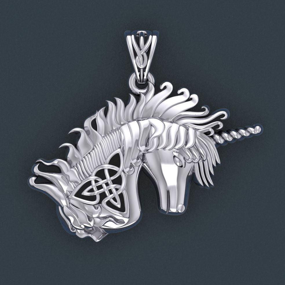 Celtic Unicorn Silver Pendant TPD5663
