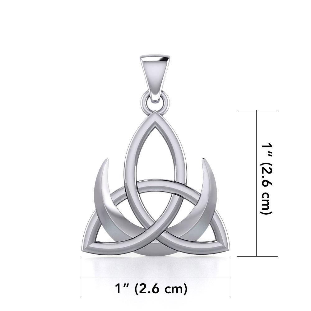 Crescent Moon with Celtic Trinity Silver Pendant TPD5667